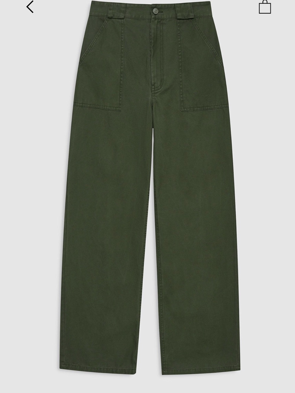 Anine Bing Olive Green Wide-Leg Utility Pants Grayson pant